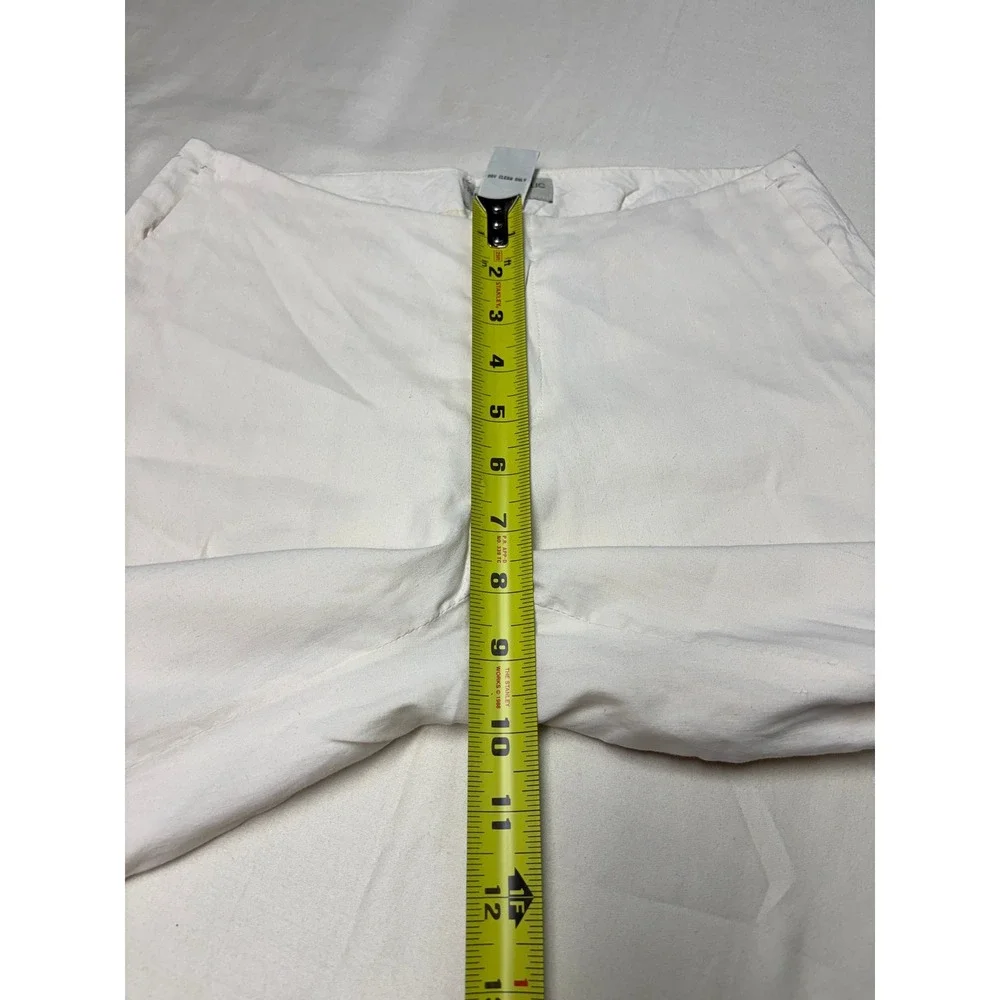 Banana Republic White Linen Blend Wide Leg Trousers Pants Women 0 W26 L31  Italy